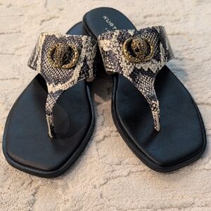 Kurt Geiger London Maddison Eagle Head Sandals, Snake Print Sandal